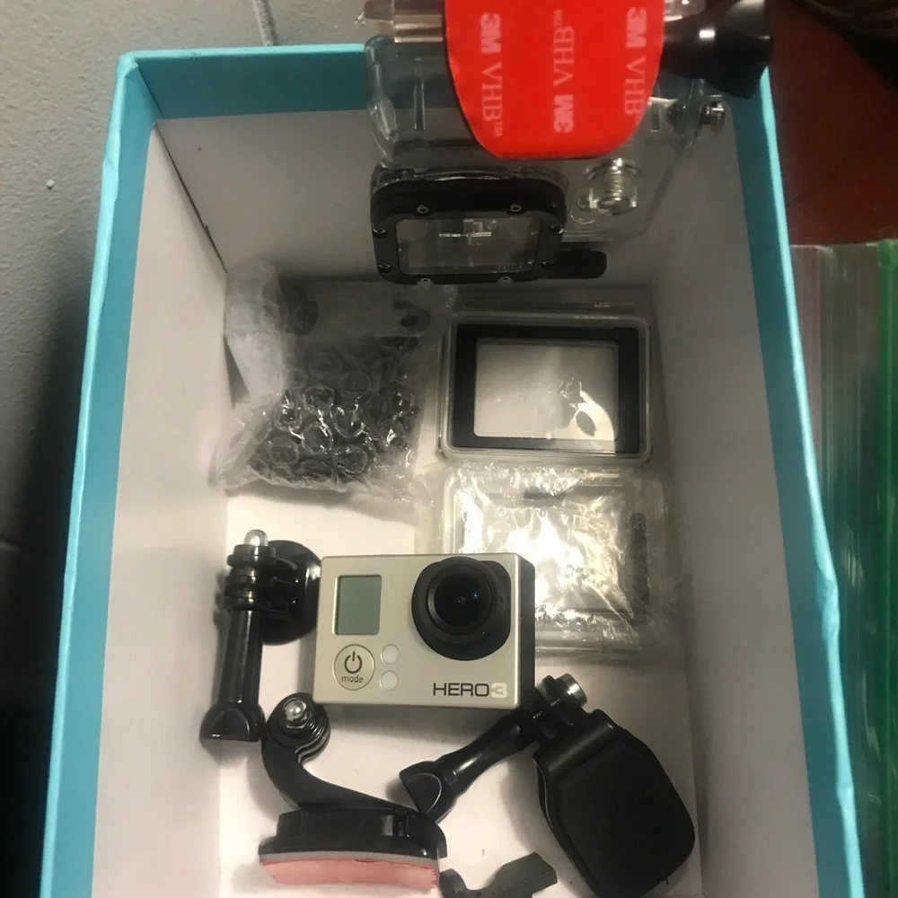 GO PRO HERO ACTION CAMERA W/LOADS OF ACCESSORIES. Some never used, see all pics.